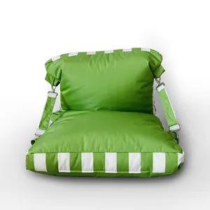 Durable outdoor use high color fastness Olefin strap bean bag with pillow