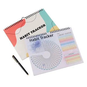 Custom Yearly Daily Printing Design Agenda Calendar Journal Schedule Spiral Goal Planner Habit Tracker