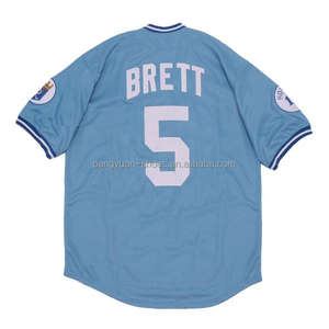 Kualitas Terbaik # 16 Bo Jackson # 5 Jersey Baseball Amerika Bordir George Brett - Product Image 5