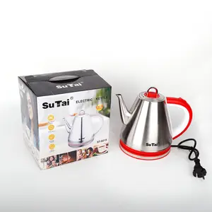 SUTAI wholesale in low price 304 stainless steel small mini 1L cordless electric kettle with gooseneck heat control keep warm