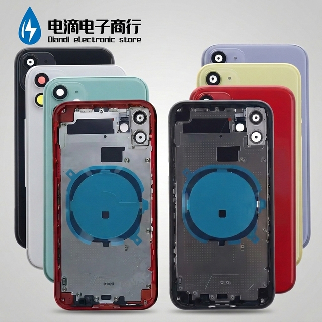 Diandi for iPhone 11 Back Glass Cover Rear Housing Replacement Battery Case Repair Parts With Big Camera Hole