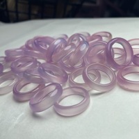 Nouvel arrivage Bague calcédoine rose Bagues en agate rose Accessoires de bijoux faits main Bague en jade naturel pour femmes Logo personnalisé 5g 1