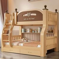Lit superposé en bois massif, lit double en bois massif, lit pour enfants en bois massif