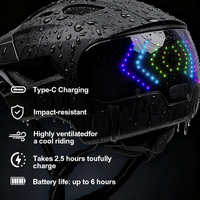Casque de vélo intégral haut de gamme CE DUAL avec écran LED, contenu personnalisé, visière anti-buée, mentonnière amovible pour la conduite à vélo