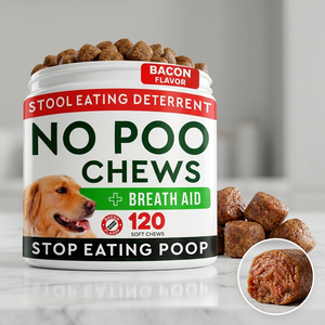 No Poo Golosinas para masticar perros Coprophagia Taburete Comer Disuasorio Enzimas digestivas Inmune Gut Health Breath Aid Suplemento para mascotas Perro - Product Image 1