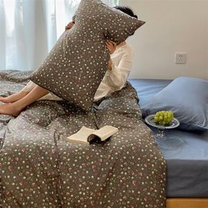 新款纯棉哑光4件套简约全配纯棉床单被套小清新床上用品床单套装 - Product Image 2