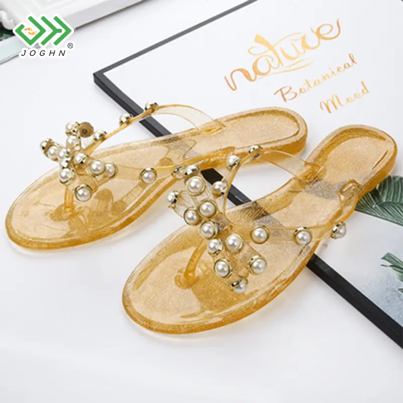 Jelly Shoes 2021 China Manufacturers Sandals PVC Transparent Girls Outdoor Slide Slippers Rhinestone For Women Jelly Shoes