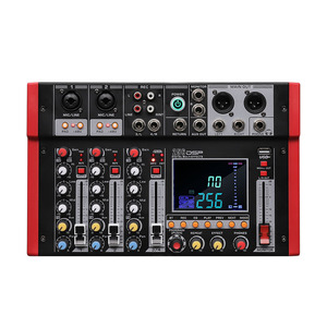 Consola mezcladora de audio mini de 4/6 canales para transmisión, precio de fábrica TM, mezclador de audio para KTV familiar, USB/BT, 18/99 efectos, grabación - Product Image 1