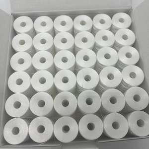 卸売低価格75D/2ポリエステル刺繍プレワウンドボビン糸紙サイドホワイトLタイプ144ボビン1箱あたり縫製糸 - Product Image 3