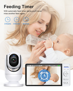 อุปกรณ์เฝ้าดูเด็ก Anicebb รุ่นล่าสุด ดีไซน์ทันสมัย ความถี่ <span class=keywords><strong>2</strong></span>.4GHz หน้าจอ 7 นิ้ว เสียง <span class=keywords><strong>2</strong></span> ทาง มองเห็นในเวลากลางคืน หมุนได้ ปรับเอียงได้ เตือนการให้อาหาร พร้อมเพลงกล่อมเด็ก - Product Image 6