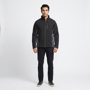 New Men's Soft Shell Canvas <b>Jacket</b> High Quality <b>Waterproof</b> Windproof Stand Collar 100% Cotton Hooded Front Logo - Product Image 1