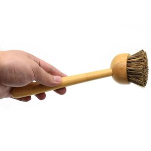 Wholesale Kitchen <b>Brushes</b> Long Handle Sisal Fiber Pot <b>Bottle</b> Scrub Cleaning Dish <b>Brush</b> - Product Image 2