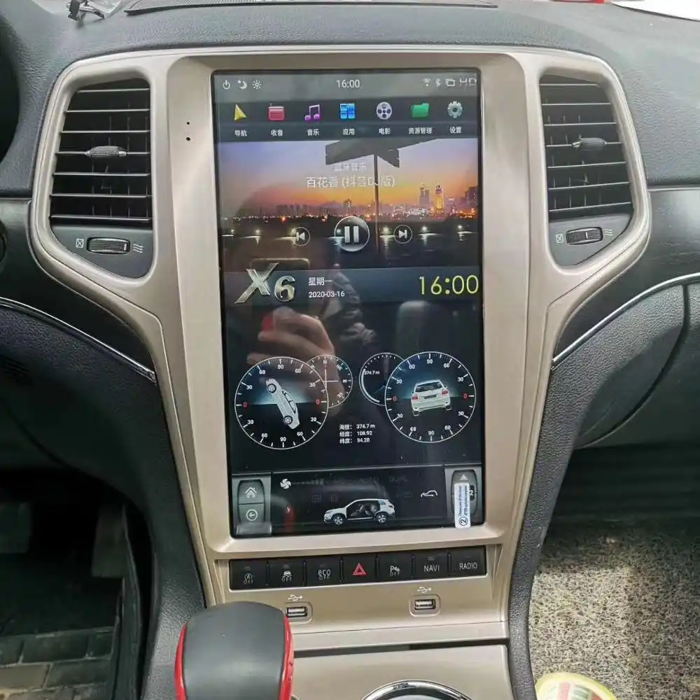 13.6 pollici IPS dello schermo di Android 9.0 sistema di navigazione auto navigatore per Jeep Grand Cherokee 09-13 RAM4G ROM32