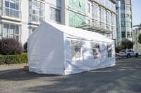 Carpa para Auto Blanca de 10x20 pies con Toldo de PE, Fácil de Montar, Estructura de Acero con Recubrimiento en Polvo, Ventanas y Puertas