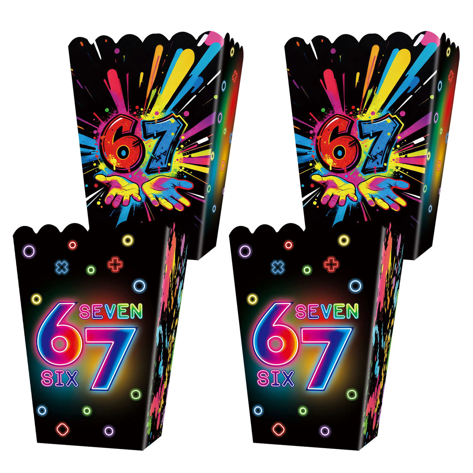 Boîte à pop-corn noire-10pcs