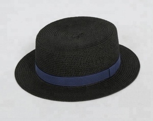 <span class=keywords><strong>Chapeau</strong></span> Plate Top Boater pour <span class=keywords><strong>Homme</strong></span> avec Ruban Gros Grain Bande Papier Paille pour Voyage Extérieur Style Décontracté - Product Image 2