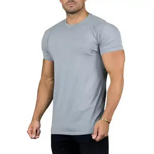 Оптовая продажа, модная Экологичная компрессионная футболка из бамбука с принтом, спортивная одежда для мужчин