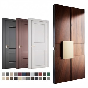 Puerta de Entrada Principal Moderna de Estilo Europeo con Cerradura Inteligente de Madera, Puerta Exterior Pivotante para Hotel o Villa - Product Image 1