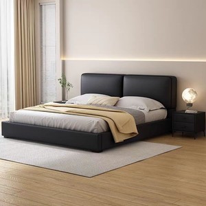 Échantillon et joli Cadre en bois intérieur <span class=keywords><strong>pied</strong></span> en acier Cadre <span class=keywords><strong>de</strong></span> lit avec tête <span class=keywords><strong>de</strong></span> lit rembourrée Mobilier <span class=keywords><strong>de</strong></span> chambre gris foncé - Product Image 6