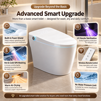 WC intelligent monobloc avec bidet électrique et télécommande, chasse d'eau automatique à capteur, en céramique pour salle de bain