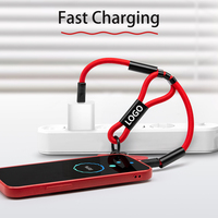 Werbegeschenke für Unternehmen Tragbares Datenübertragungskabel Handy-Handschlaufe USB-C Schnellladekabel