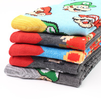 Chaussettes en coton de haute qualité pour hommes et femmes, dessin animé joyeux, Donkey Kong meias, coloré, drôle, sport mario d'équipage