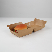 Emballage de fast-food en papier kraft jetable avec logo personnalisé de bonne qualité boîte d'emballage à emporter personnalisée pour hamburger burger