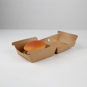 Emballage de <span class=keywords><strong>fast</strong></span>-food en papier kraft jetable avec logo personnalisé de bonne qualité boîte d'emballage à emporter personnalisée pour hamburger burger - Product Image 4