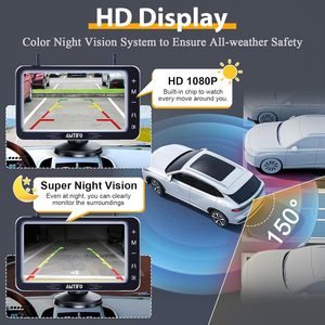 Cámara de Respaldo Inalámbrica Solar Magnética, Instalación sin Taladro, Resistente a Arañazos, Sin Retraso, Pantalla de 5 Pulgadas y 720P, Batería de Larga Duración, Visión Nocturna - Product Image 4