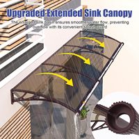 Auvent de fenêtre de luxe en métal transparent DIY, protection contre la pluie pour portes et fenêtres – Meilleur prix