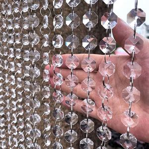 14mm Acrylic Crystal Octagon Bead <b>Curtain</b> Wedding/Stage Ceiling Decor Premium Beaded <b>Strings</b> for Doorways & Events - Product Image 2