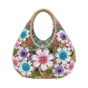 Pochette de Soirée Classique de Luxe pour Femme, Sac à Main Élégant à Poignée Supérieure avec Strass Scintillants pour Mariage, Fête, Bal de Promo - Product Image 2