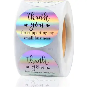 谢谢youstrap 1.5英寸圆形全息感谢您支持我的小型企业贴纸信封封条