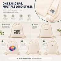 Sac à dos en toile écologique avec cordon de serrage, personnalisable avec logo, pour événements promotionnels, cadeaux et sacs de sport scolaires
