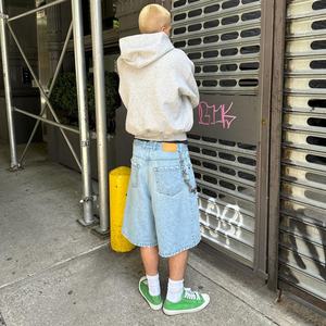 Pantalones Vaqueros Anchos de Mezclilla Estilo Urbano, Personalizados, Vintage, Desgastados, de Cintura Alta, Shorts de Mezclilla Holgados para Hombre - Product Image 4