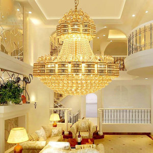 Châu Âu treo tùy biến Đèn khách sạn biệt thự lớn dài sang trọng trang trí tùy chỉnh Vàng Pha Lê Đế Chế đèn chùm - Product Image 4