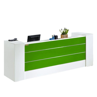 Comptoir de réception moderne pour hôtel, hôpital, centre commercial - Table carrée durable à finition brillante avec barre de caisse enregistreuse