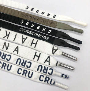 Tùy chỉnh dây in Silicone ren in logo hoodie chuỗi dây rút dây hoodie vẽ chuỗi Polyester phẳng dây rút - Product Image 1