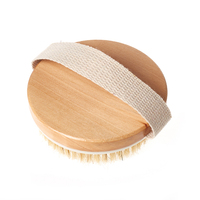 Livraison rapide échantillon gratuit brosse exfoliante en bambou à poils naturels biodégradables personnalisée brossage sec du corps brosse sèche de bain douche