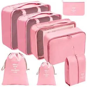 Factory Wholesale 7 Set Packing Cubes Travel Bag Set Luggage Storage Organizer For Travel