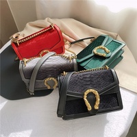 Sac à bandoulière en cuir PU tendance avec chaîne pour femme, sacs à main chics pour femme 2026, motif crocodile, sacs sous le bras vintage