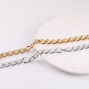 Chaîne d'extension en aluminium aplatie 10 mm, chaîne métallique pour accessoires de bijoux DIY, matériau pour chaîne de sac - Product Image 3
