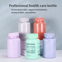 Bocaux en plastique pour emballage alimentaire, bocal transparent en PET pour vitamines, flacon à pilules en plastique de 250ml et flacon à capsules