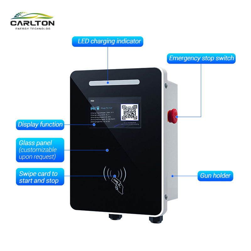 AC Wallbox 7kw EV Charger 32A EV Charging Station Type 2 EVSE IP65 Wall ...