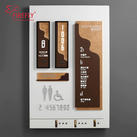 Solution tout-en-un Plaque de numéro de maison Lumineuse Plaque de logo en bois Signalisation de porte Signalisation d'hôtel Plaque de porte électronique avec sonnette