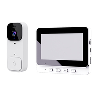 Sonnette visuelle sans fil X7 avec moniteur intérieur HD 4,3 pouces, kit intelligent sans Wi-Fi, interphone bidirectionnel, vision nocturne, caméra de sonnette vidéo