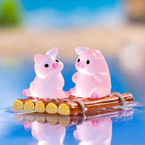 Accesorios DIY que Brillan en la Oscuridad, Piezas Decorativas en <span class=keywords><strong>Miniatura</strong></span> de Resina, Cerdito Adorable que Brilla en la Oscuridad - Product Image 3