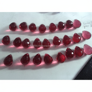 Piedra de cristal de turmalina Rosa facetada de 14*20mm, piedra preciosa de corindón de color rosa blanca, azul, verde, roja, rosa, 5A, corte de pera certificado IGI fino - Product Image 1