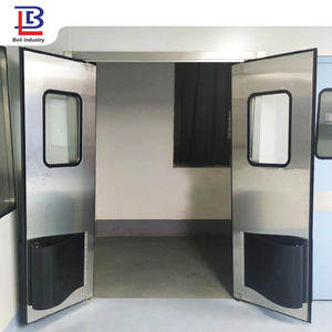 防撞门设计平开门冲击门带黑色保险杠的双作用交通门，用于冷藏室储存食品厂 - Product Image 4