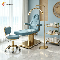 Table de soin électrique réglable à 3 moteurs en acier inoxydable moderne de luxe, lit de soin esthétique pour les cils